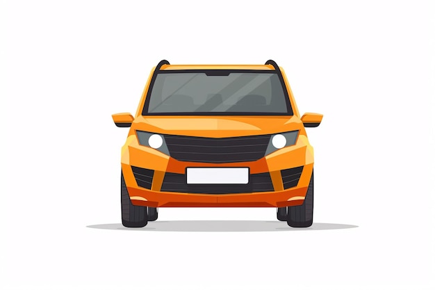 um carro amarelo com um telhado preto