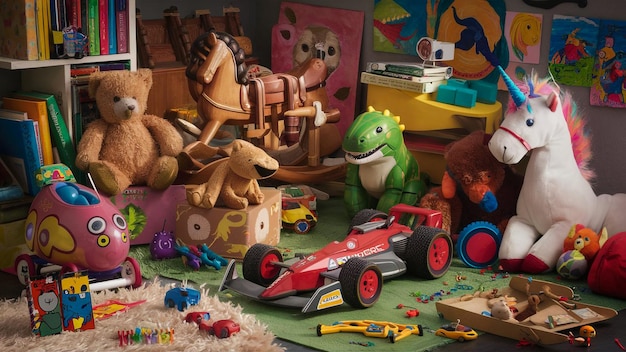 Foto um carro de brinquedo com um dragão nele.
