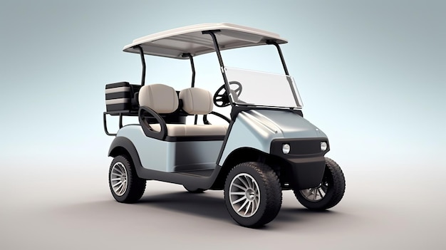 Foto um carro de golfe um carro de golf isolado em fundo branco generative ai