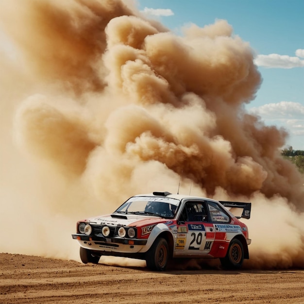 Foto um carro de rali com o número 11 na frente