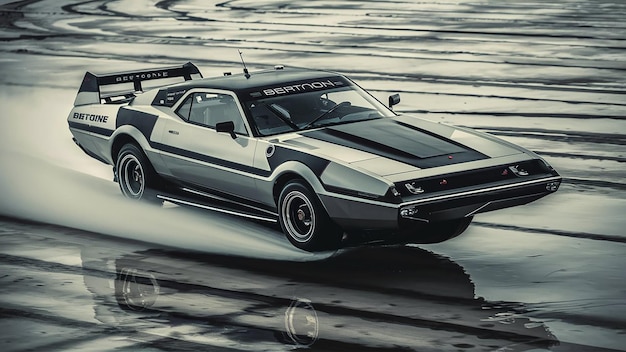Um carro esportivo elétrico futurista