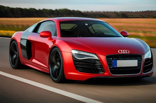 Foto um carro esportivo vermelho audi r8