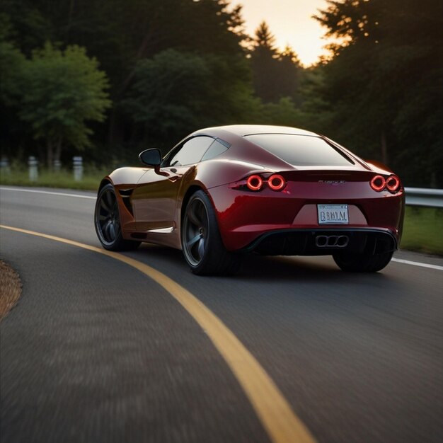 Foto um carro esportivo vermelho com o número de matrícula g4 no lado