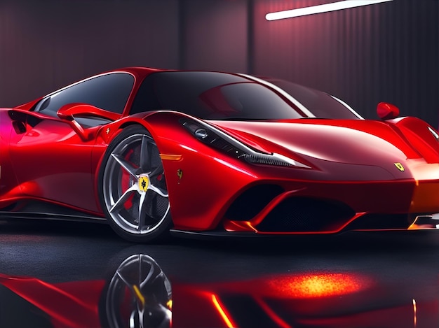 um carro ferrari ao fundo