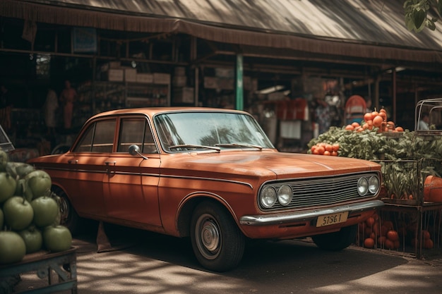 Um carro marrom com a placa que diz 'koh samui'