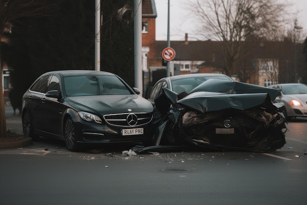 Um carro mercedes com uma placa que diz 'mercedes' nela