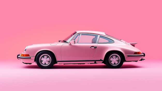 um carro rosa com fundo rosa