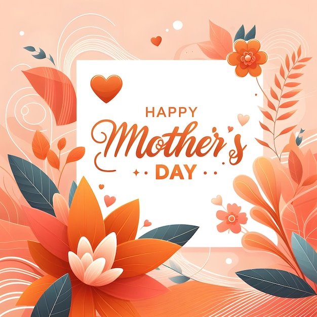 um cartão de saudação de feliz dia das mães com flores e uma mensagem para o dia das mãas