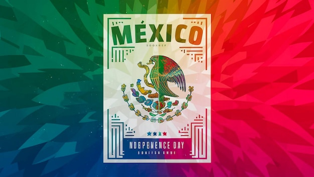 um cartaz colorido para o México com um dragão nele