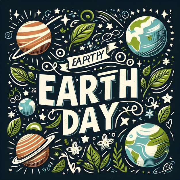 um cartaz com o dia da Terra escrito nele