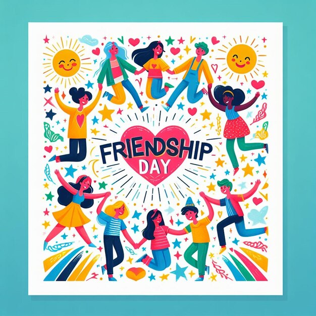 Foto um cartaz com um feliz dia de amizade escrito nele