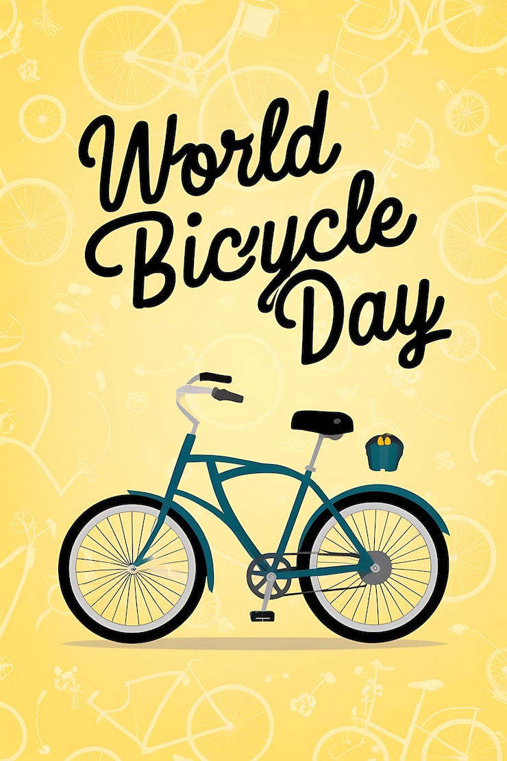 Foto um cartaz criativo para o fundo do dia mundial da bicicleta