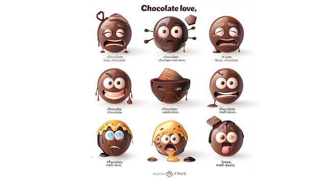 Foto um cartaz de chocolates com as palavras 