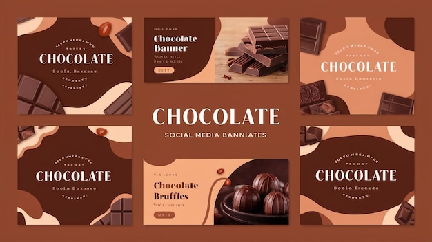 um cartaz de chocolates e chocolates com uma foto deles