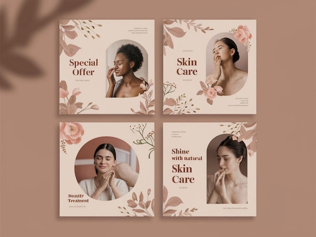 Foto um cartaz de cuidados de pele de uma mulher cuidados de pele para um cuidado de pele