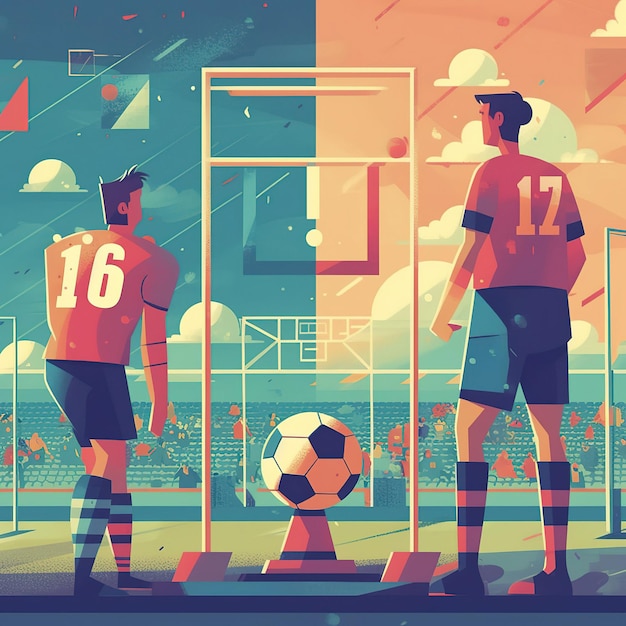 Foto um cartaz de dois jogadores de futebol com o número 11 nele