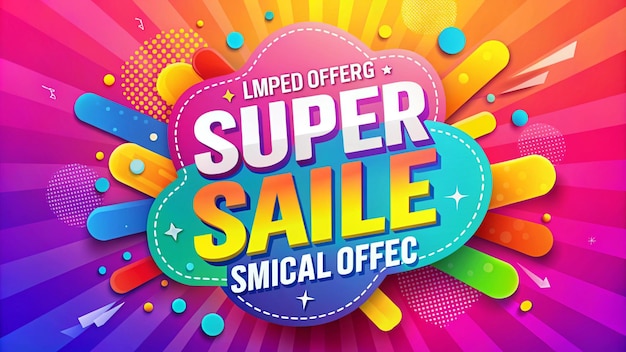 um cartaz de super leite com um fundo colorido e as palavras sobrepostas nele