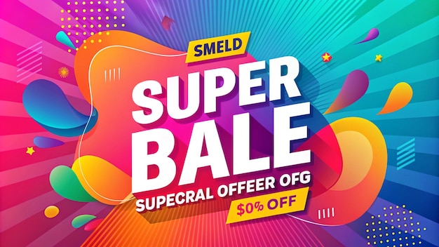 um cartaz de super venda com as palavras super venda nele