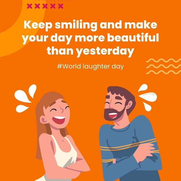 um cartaz de um casal e um homem com as palavras " Continue sorrindo "