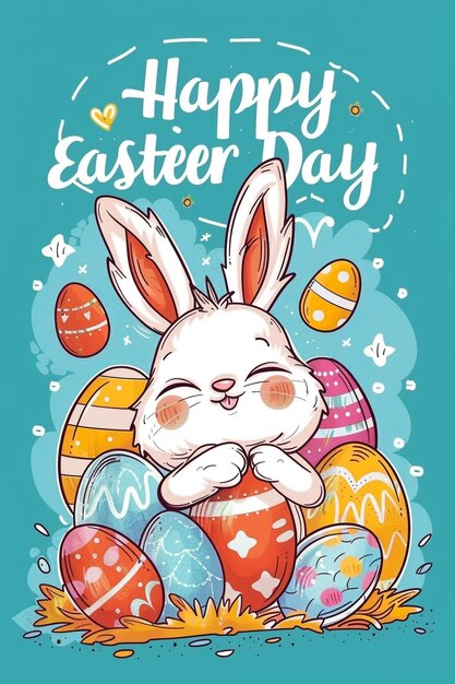 Um cartaz de um coelho com um coelho nele que diz que eu vou fazer um feriado cristão ocidental
