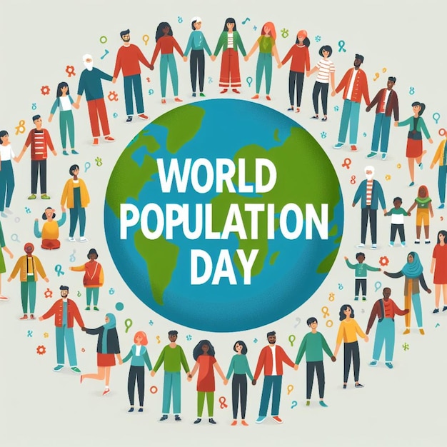 um cartaz de um mundo que diz população do mundo