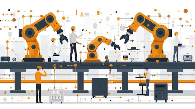 um cartaz de um robô e tecnologia de chatbot digital