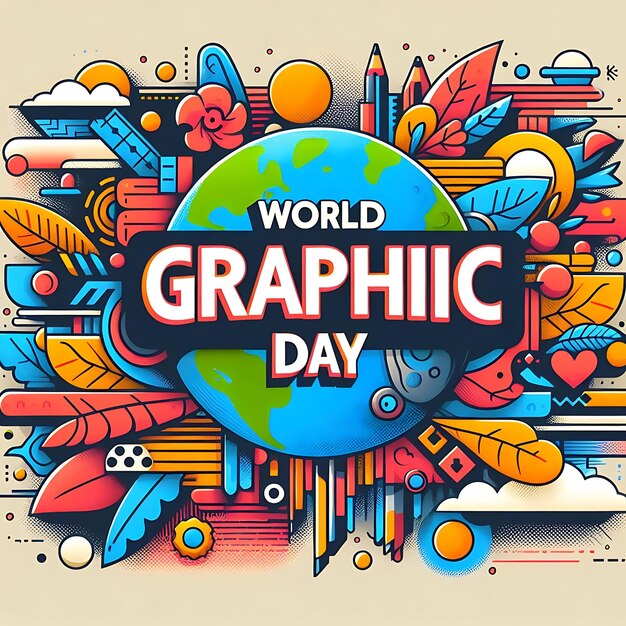Foto um cartaz do dia mundial com um mapa do mundo nele