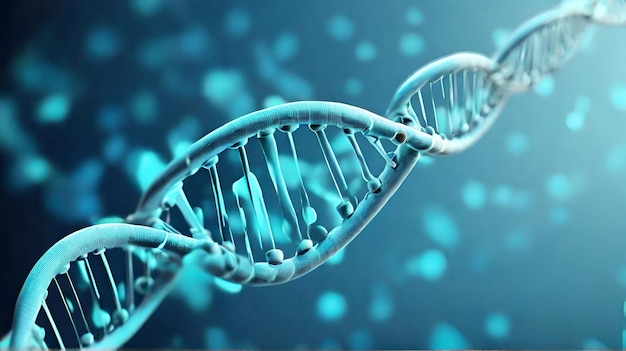 Um cartaz do genoma do DNA ciano com espaço de cópia
