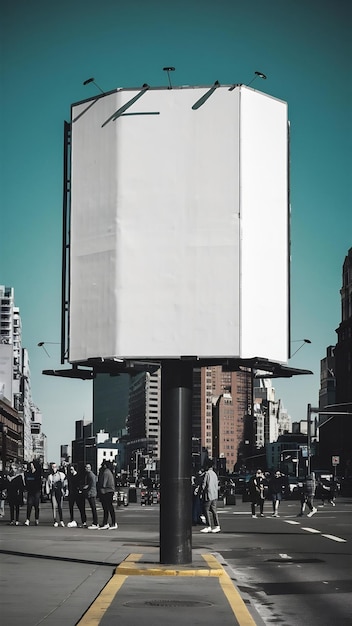 Um cartaz em branco na rua.