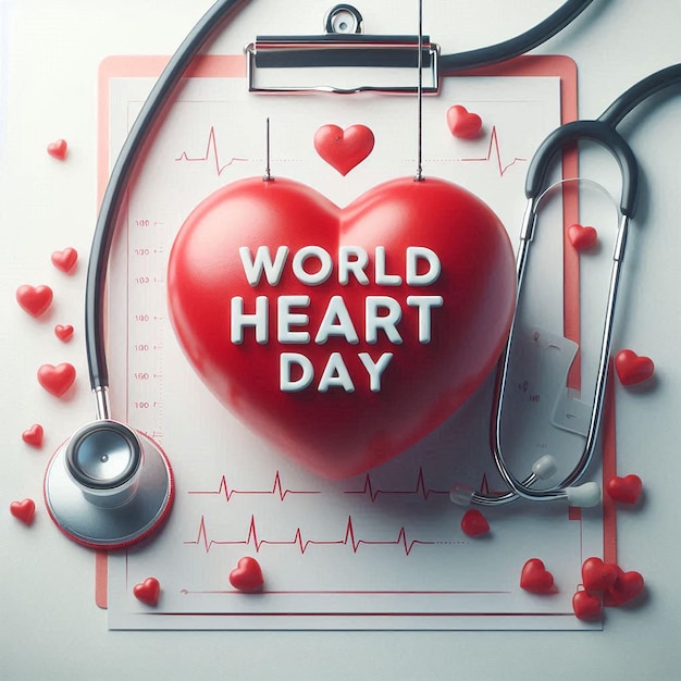Foto um cartaz em forma de coração com um coração que diz dia mundial