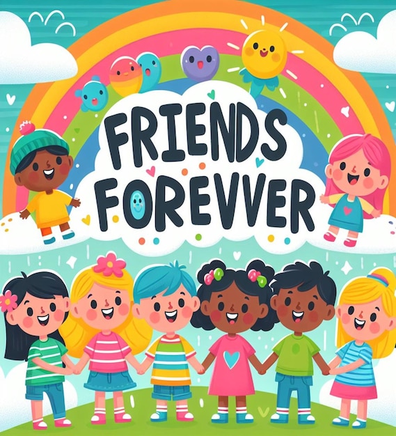 Foto um cartaz para amigos para sempre que será para sempre para sempre