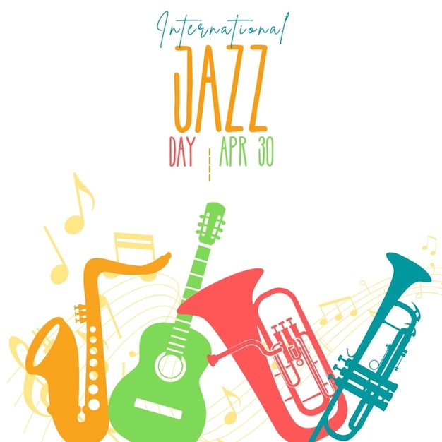 um cartaz para jazz jazz com um instrumento musical