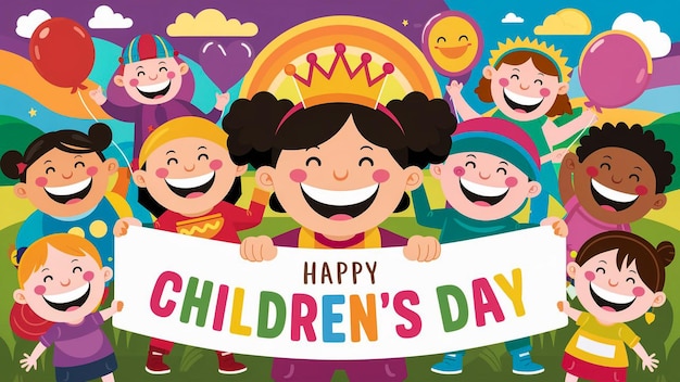 um cartaz para o aniversário da criança com um cartaz do dia feliz da criança