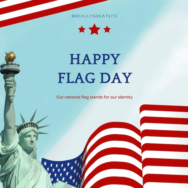 um cartaz para o Dia da Bandeira dos Estados Unidos