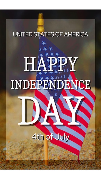 um cartaz para o dia da independência com uma bandeira e texto que diz feliz independência