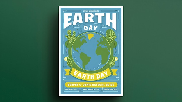 um cartaz para o Dia da Terra está em um fundo verde
