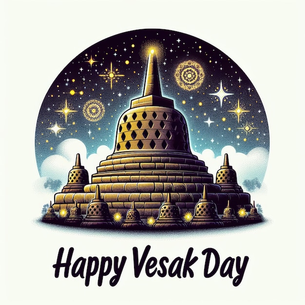 um cartaz para o dia de vesak feliz fundo