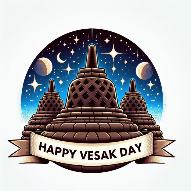 um cartaz para o dia de vesak feliz fundo