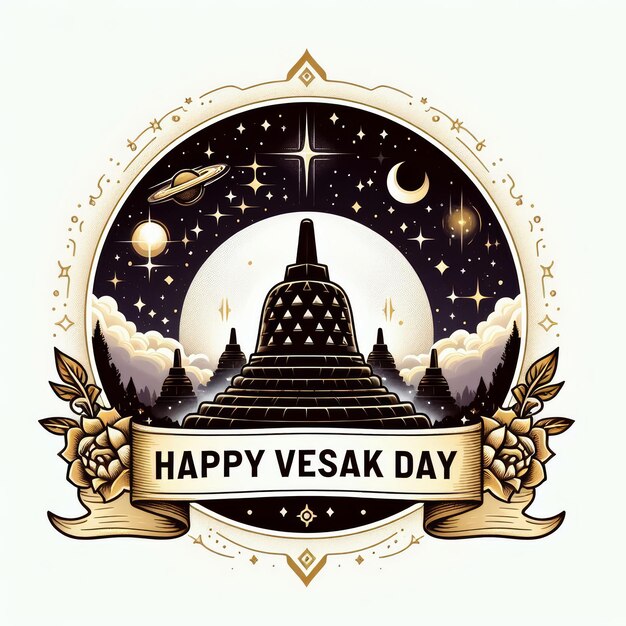 um cartaz para o dia de vesak feliz fundo