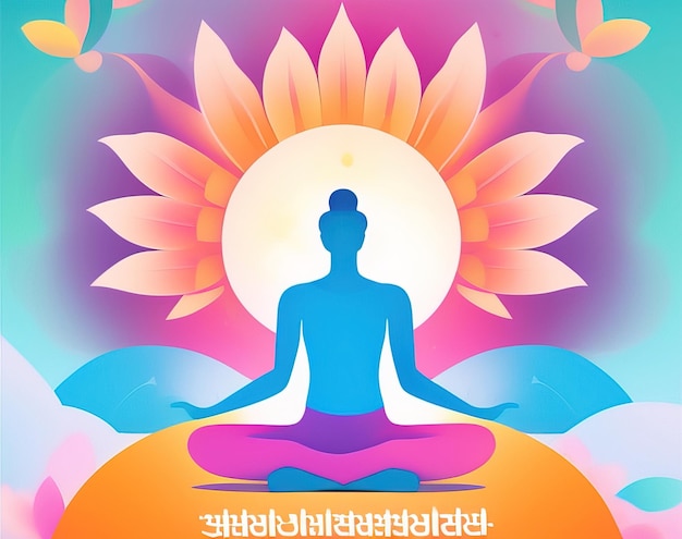 Um cartaz para o dia de yoga tibetano