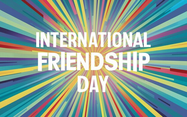 um cartaz para o Dia Internacional da Amizade com um fundo colorido