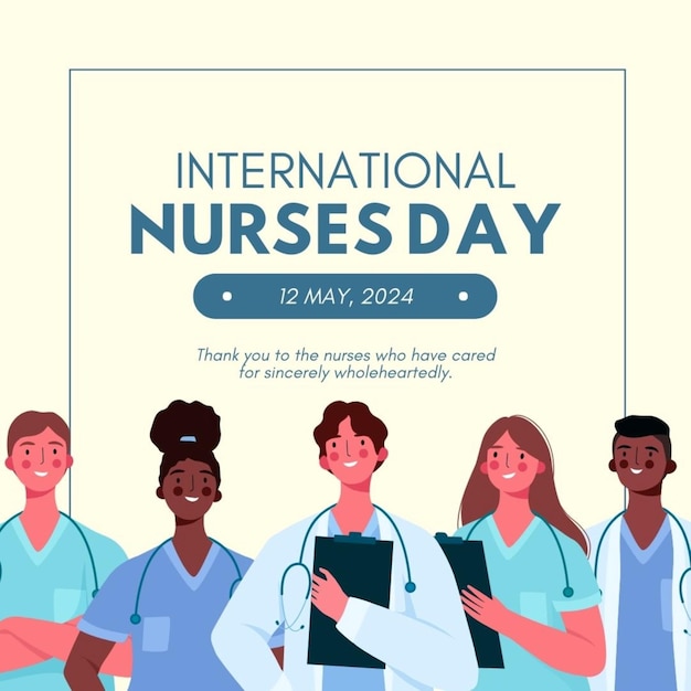 um cartaz para o Dia Internacional das Enfermeiras em Medicina Internacional