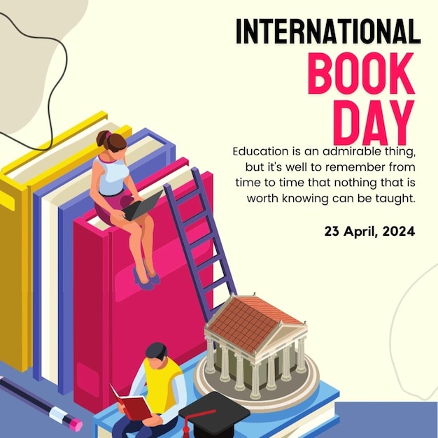 um cartaz para o Dia Internacional do Livro no país da América