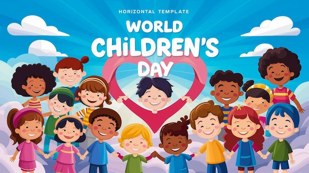 um cartaz para o Dia Mundial da Infância mostra o Dia da Infância