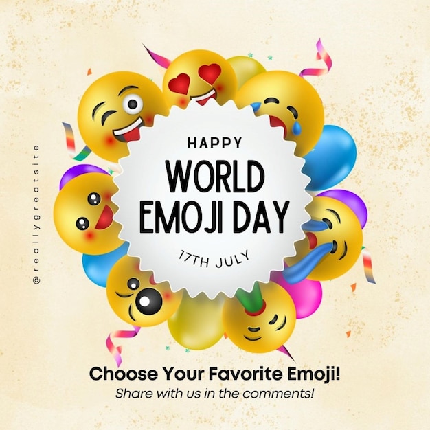 um cartaz para o Dia Mundial do Globo com um mundo feliz nele