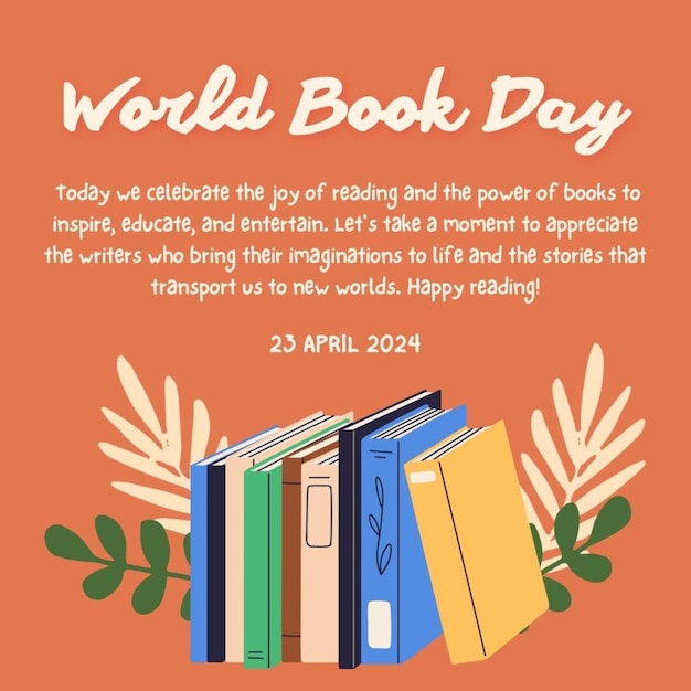 um cartaz para o Dia Mundial do Livro com um cartaz sobre o Dia Mundial