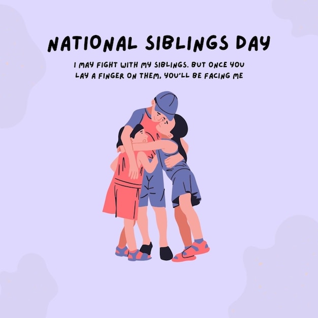 Um cartaz para o Dia Nacional das Crianças Irmãs com um casal a beijar-se