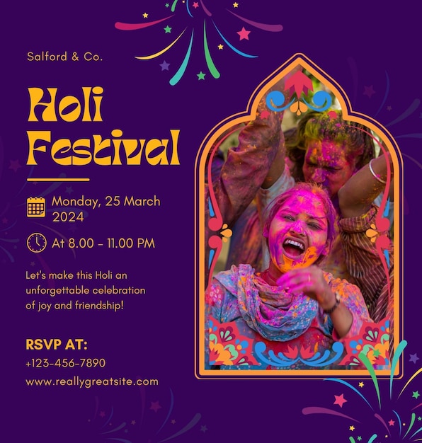 um cartaz para o festival de Holi