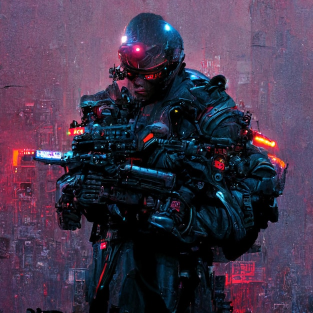 Um cartaz para o jogo cyberpunk.