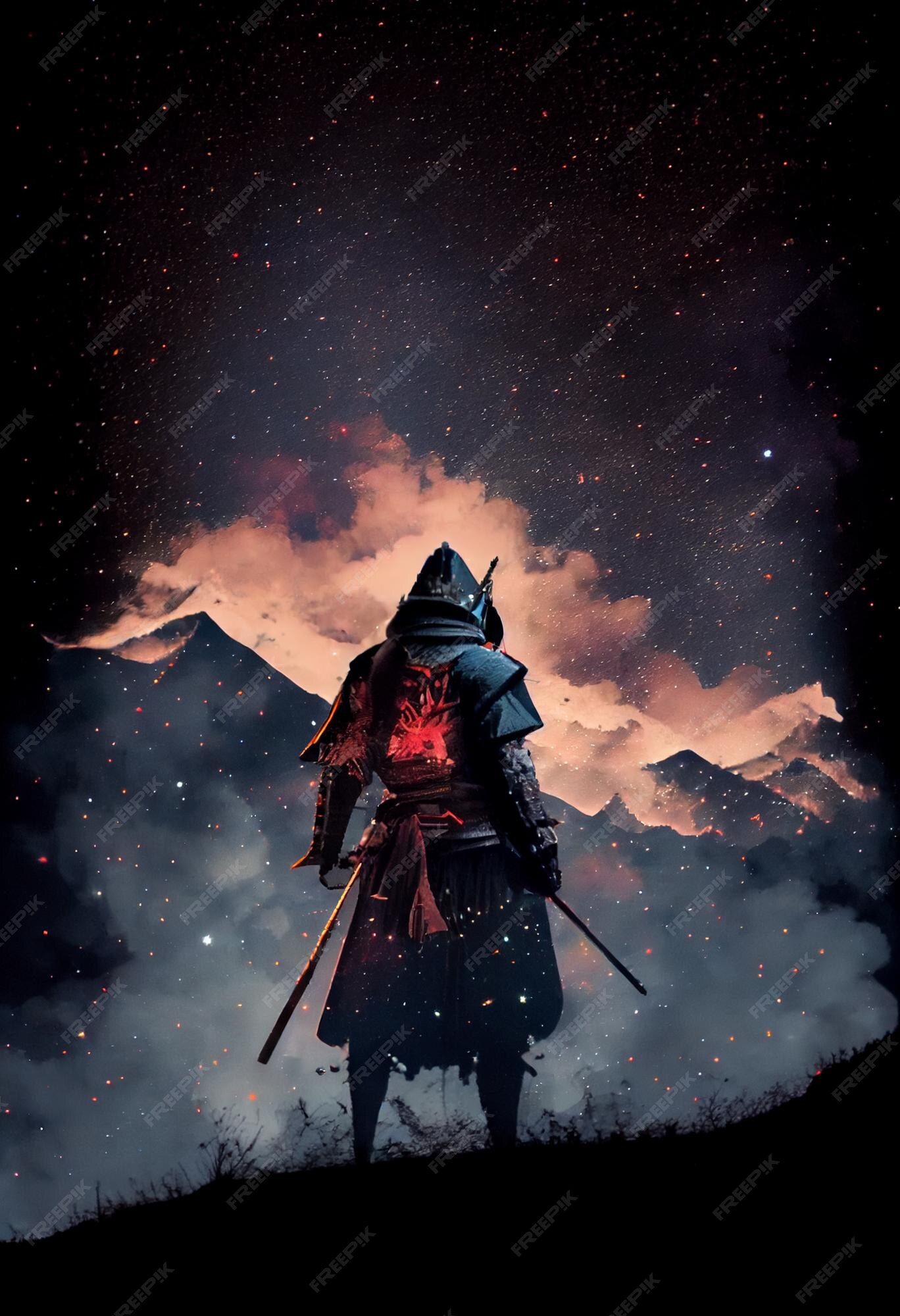 Um cartaz para o jogo samurai.